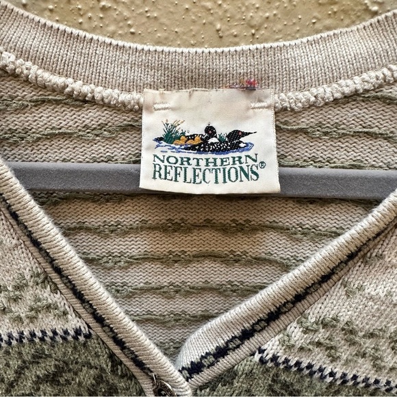 Vintage Northern Reflections Fair Isle Grandpa Button Cardigan Women’s - Picture 6 of 10